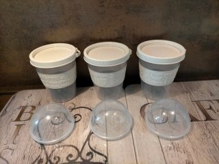 Set 3 Bicchieri Barattoli Plastica