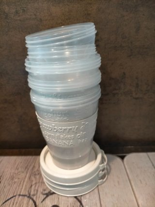 Set 3 Bicchieri Barattoli Plastica