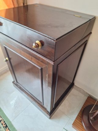 Mueble Bar Antiguo Madera y Cristal