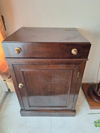Mueble Bar Antiguo Madera y Cristal