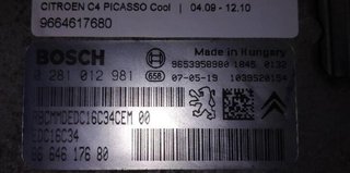 Citroen 1255861 centralita motor uce 9664617680 c4