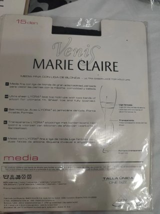 Medias finas Marie Claire liga blonda negra