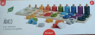 Puzzle de números y formas de madera
