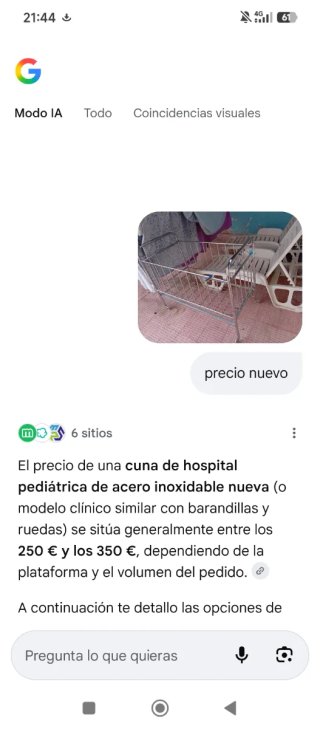 Cuna de hospital de acero inoxidable para bebés
