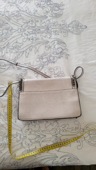 Bolso de mano mujer beige y plateado