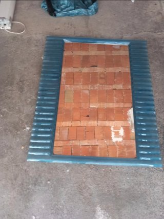 Espejo Marco Azul y Terracota