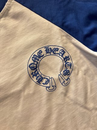 Chrome Hearts Camiseta Manga Larga Azul y Blanca