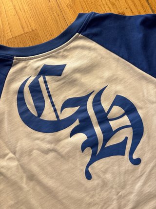 Chrome Hearts Camiseta Manga Larga Azul y Blanca
