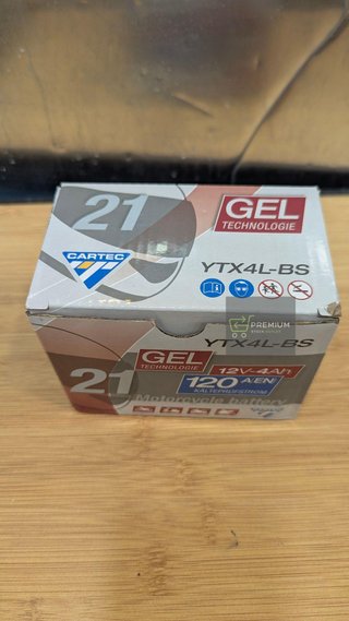 CARTEC YTX4L-BS - Batería para motocicleta 4 Ah