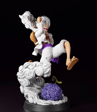 Figura Luffy Gear 5 20cm pintada a mano One Piece