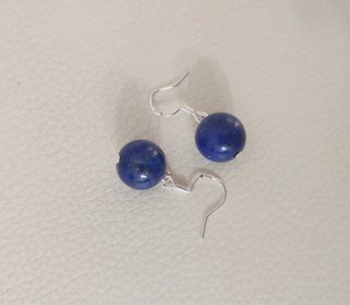 Pendientes Plata con Cuentas Lapislázuli