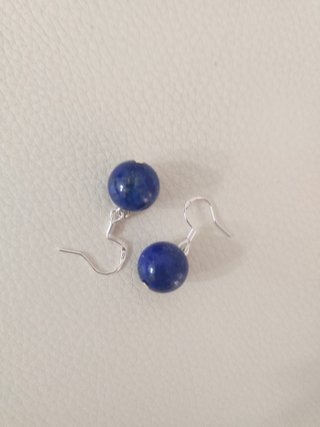 Pendientes Plata con Cuentas Lapislázuli