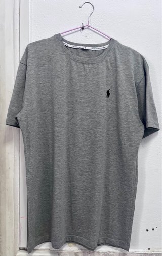 Camiseta estilo Polo ralph Gris Logo Bordado
