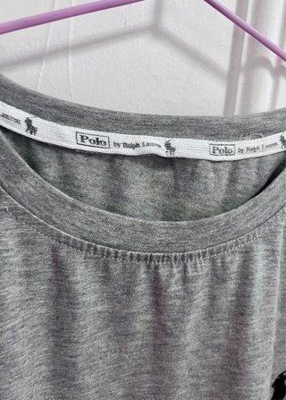 Camiseta estilo Polo ralph Gris Logo Bordado