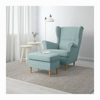 IKEA STRANDMON sillón orejero turquesa verde azul