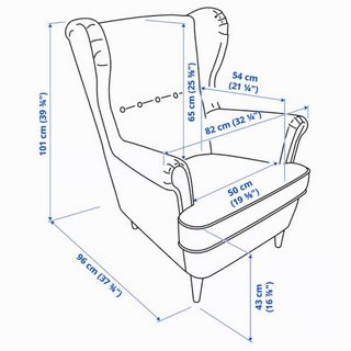 IKEA STRANDMON sillón orejero turquesa verde azul