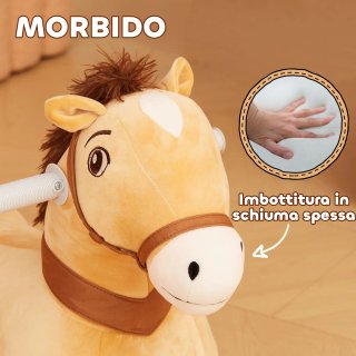 Cavallo Cavalcabile Elettrico 6V Bambini Marrone
