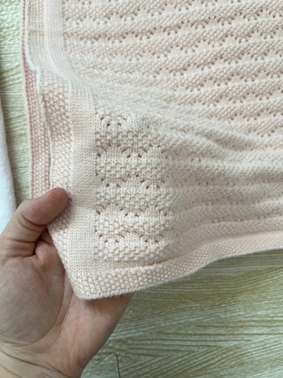 2 Mantas Bebé Blanca y Rosas  nuevas
