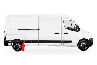 Moldura Panel Lateral Trasero IZQUIERDO O DERECHOdo Paso De Rueda Delantera (Chasis Corto Ó Largo) para Nissan NV400 2011, Opel MOVANO B 2010 y Renault MASTER III 2010 y MASTER IV 2019