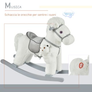 Cavallo a Dondolo con Suoni e Orsetto da 18-36Mesi