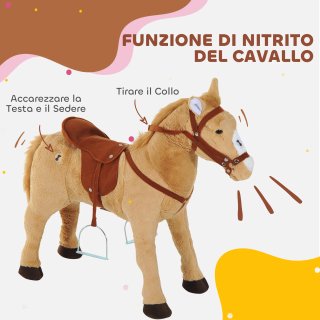 Cavallo Giocattolo con Suoni Realistici Beige