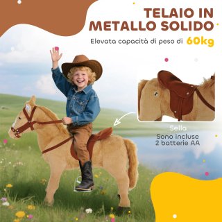 Cavallo Giocattolo con Suoni Realistici Beige