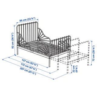 Cama extensible Ikea MINNEN blanca + Colchon