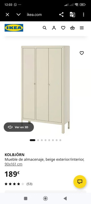 Mueble Almacenaje IKEA KOLBJÖRN Gris/Beige