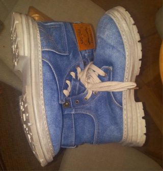 Botas de mezclilla azules