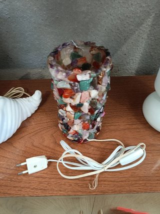 Lámpara vintage piedras semipreciosas