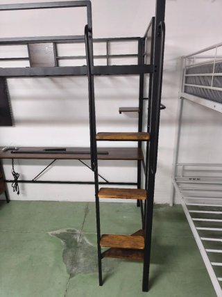 Litera Estantería Negra con Cajonera Marrón