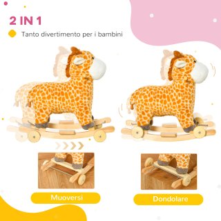 Cavallo a Dondolo a Giraffa per Bambini 3-6 Anni