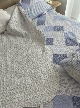 Colcha Patchwork para cama de Matrimonio y 2fundas