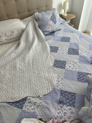 Colcha Patchwork para cama de Matrimonio y 2fundas