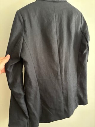 Americana Mango Lino Negra Talla M
