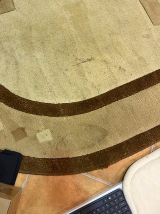 Alfombra ovalada beige y marrón