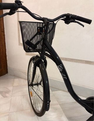 Bicicleta negra con cesta