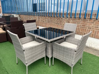 Conjunto Mesa y Sillas Terraza Ratán