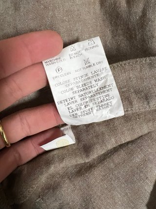 Pantaloni Calvin Klein Lino Camel Taglia M