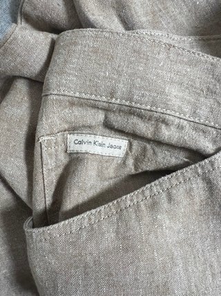 Pantaloni Calvin Klein Lino Camel Taglia M