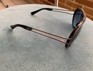 Montura gafas HOGAN retro negras y plateadas.