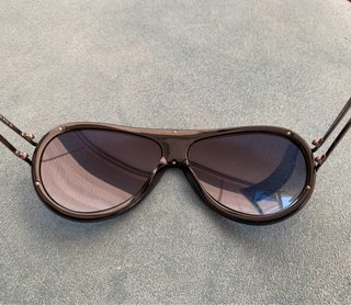 Montura gafas HOGAN retro negras y plateadas.