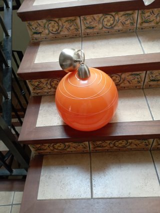 Lámpara colgante naranja cristal