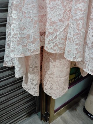 Vestido fiesta encaje rosa T.38