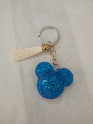 Portachiavi Mickey Blu Glitterato