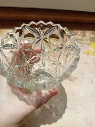 Vaso in vetro decorato h 14 cm