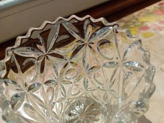 Vaso in vetro decorato h 14 cm