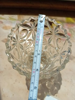 Vaso in vetro decorato h 14 cm