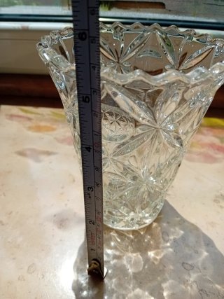 Vaso in vetro decorato h 14 cm