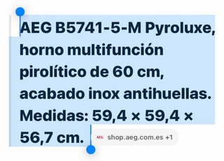 Horno AEG Acero Inoxidable B5741-5-M